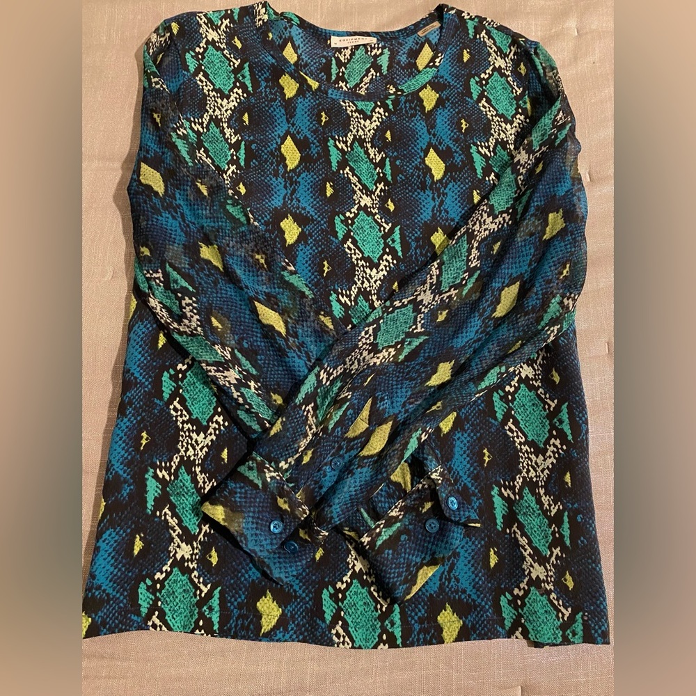 Equipment Silk Blouse With Sheer Sleeves, Excelle… - image 7